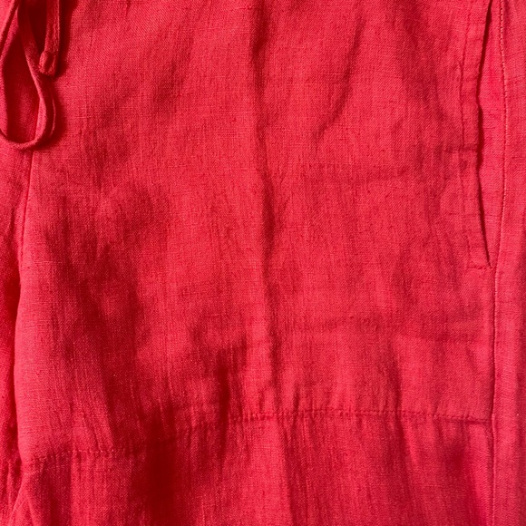Willow Coral orange linen beach summer wide leg linen pants. boho lounge.Sz - Picture 7 of 13
